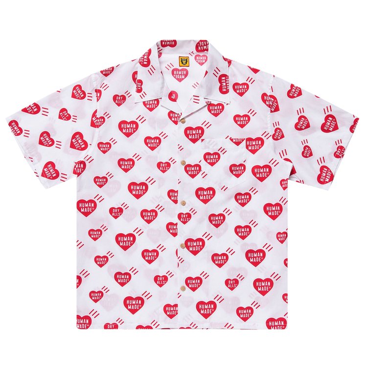 Рубашка Human Made Heart Pattern Aloha Shirt 'White', белый - фото