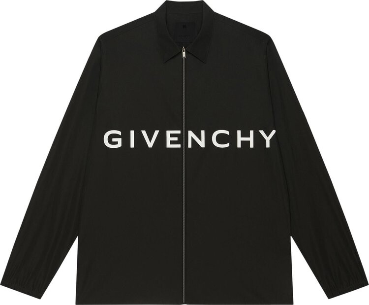 

Рубашка Givenchy Boxy Fit Long-Sleeve Zip Print Shirt 'Black', черный