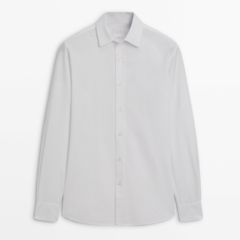 Рубашка Massimo Dutti Soft Wash Regular Fit Cotton Oxford, белый легкая оксфордская рубашка стандартного кроя lyle