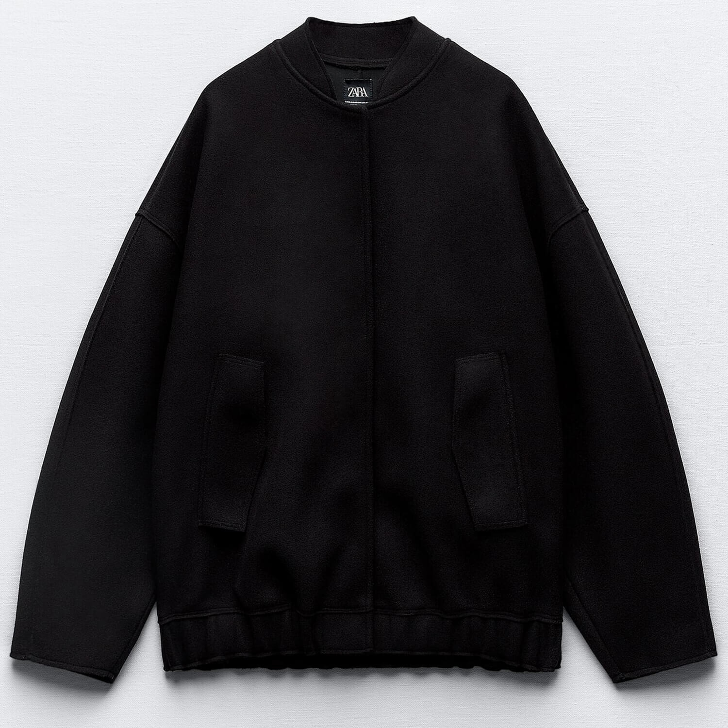 

Бомбер Zara Oversize Felt Texture, черный