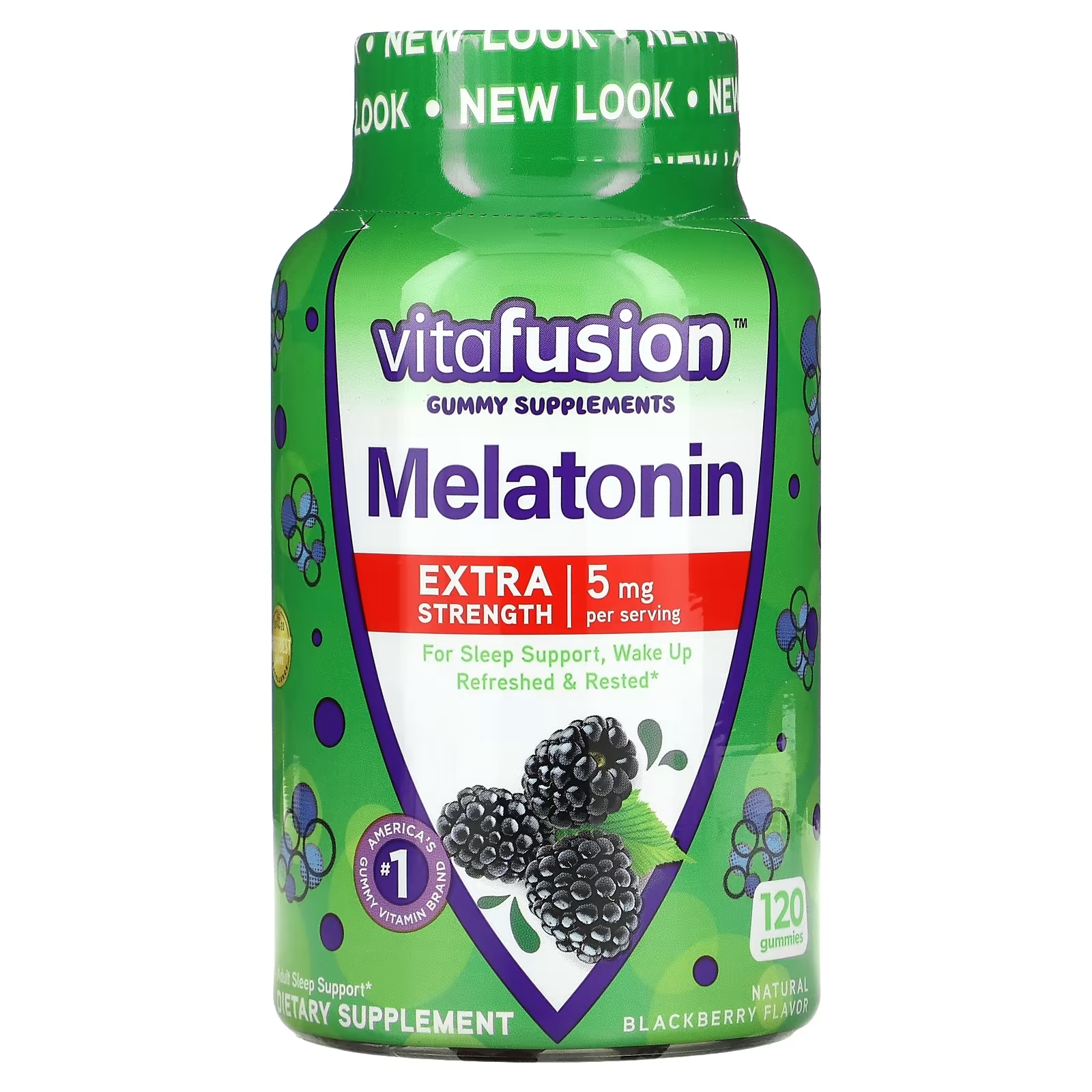 Мелатонин Повышенной Силы Действия VitaFusion, вкус ежевики, 120 жевательных таблеток