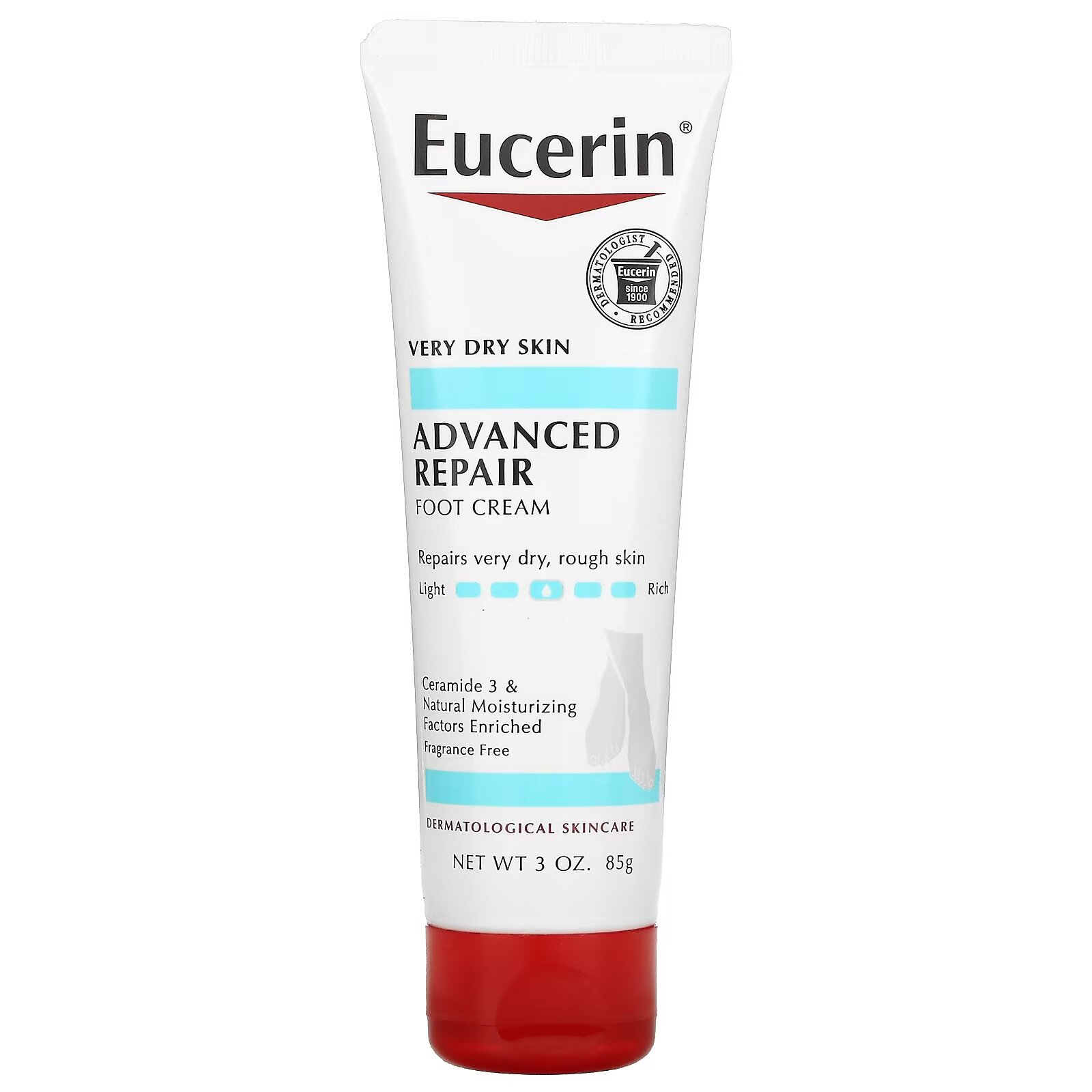 Eucerin, усовершенствованный восстанавливающий крем для ног, без запаха, 85 г (3 унции) передовое восстановление kturrbq по ощущению крем для ног без отдушки 3 унции 85 г