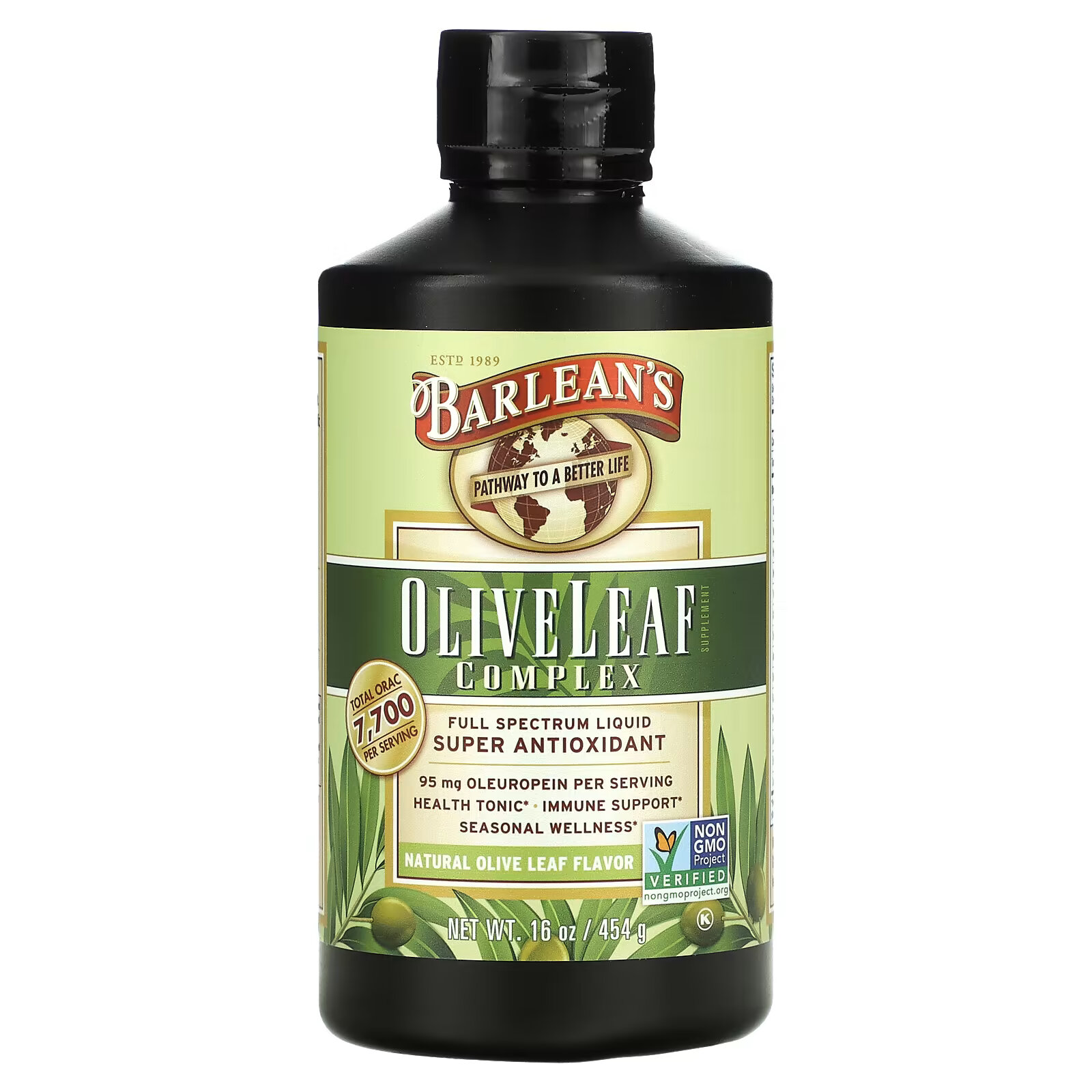Barlean's, Комплекс из оливковых листьев, натуральный ароматизатор оливковых листьев, 454 г (16 унций)