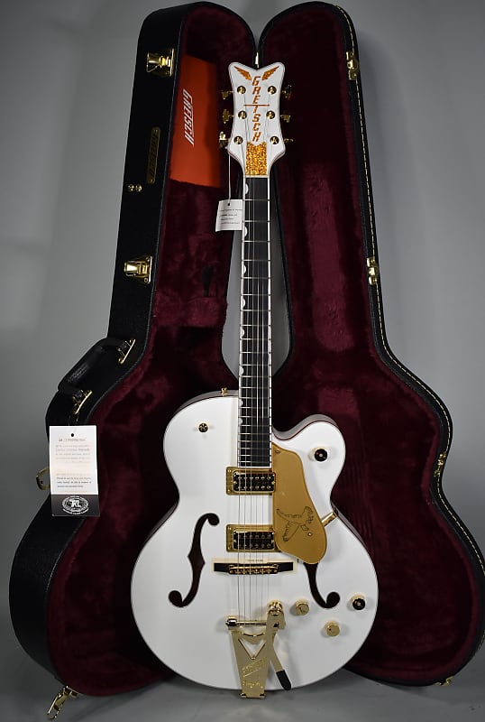 2022 Gretsch G6136TG Players Edition White Falcon Электрогитара с полым корпусом и OHSC G6136TG Players Edition Hollow Body Electric Guitar w/OHSC silver chrome tremolo vibrato tailpiece bridge replacement electric guitar parts hollow body guitar musical instruments parts