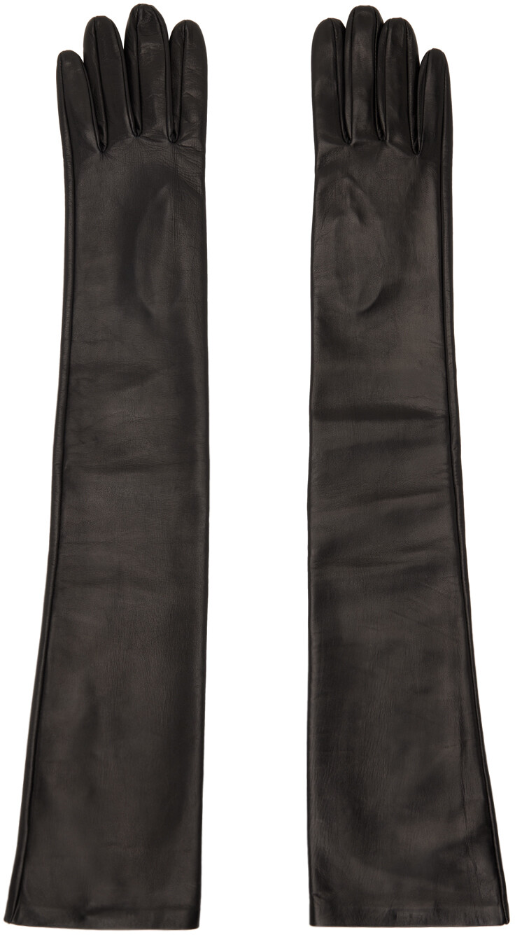

Черные длинные перчатки Jil Sander