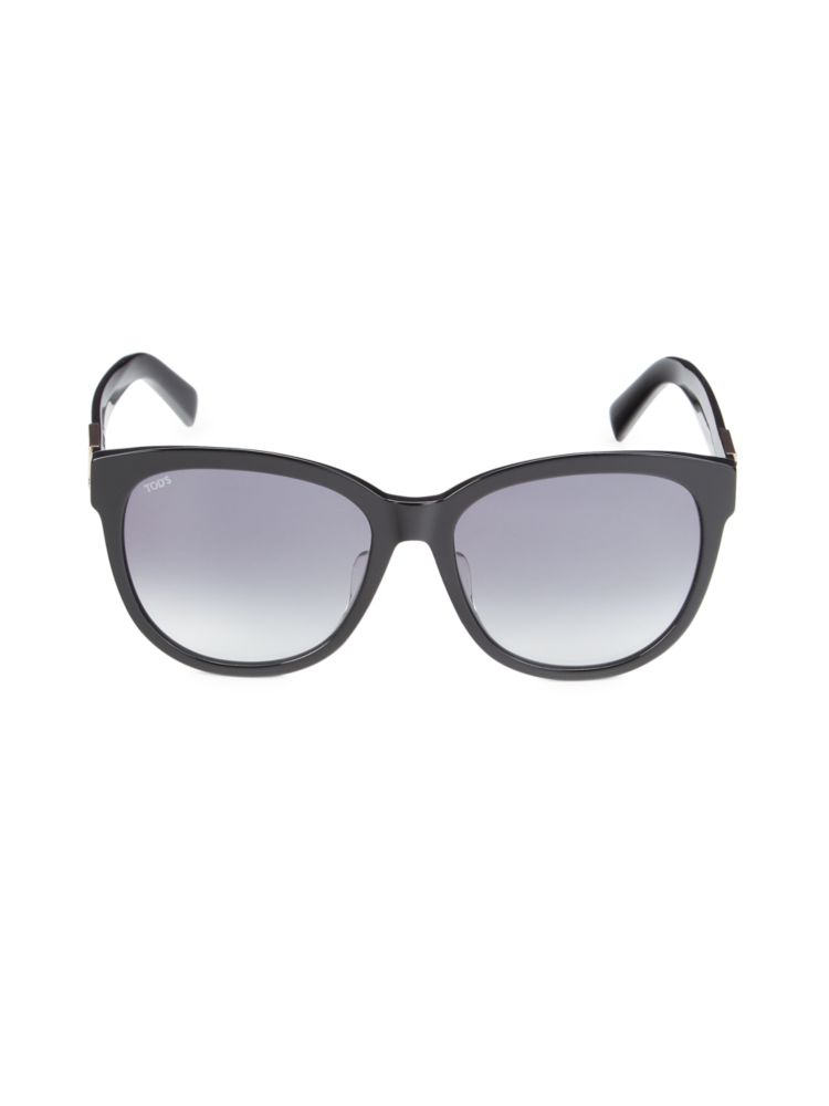Квадратные солнцезащитные очки 57MM Tod'S, черный цена и фото