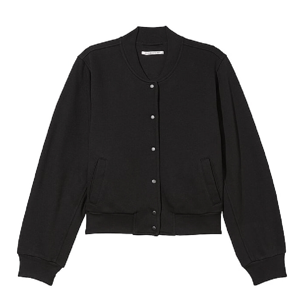 

Куртка Victoria's Secret Cotton Fleece Snap Bomber, черный