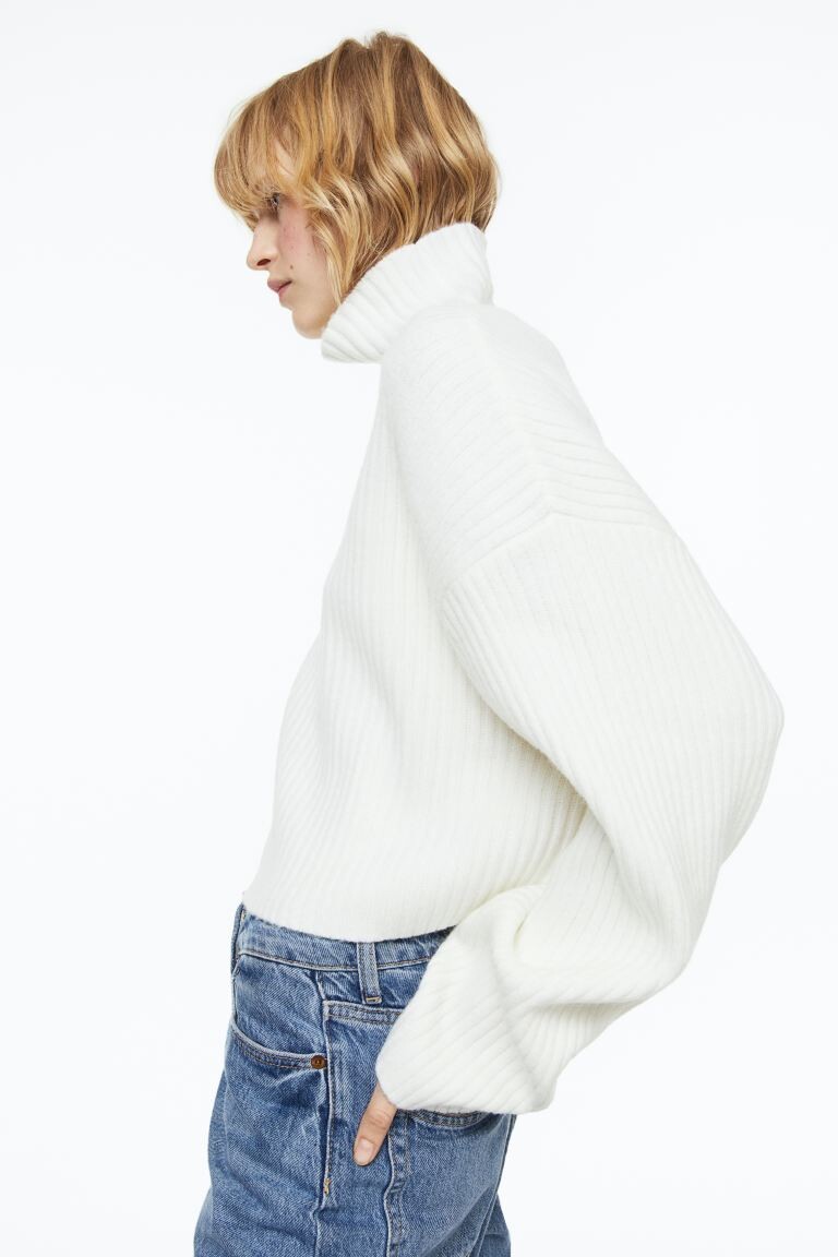 

Водолазка в рубчик H&M, белый