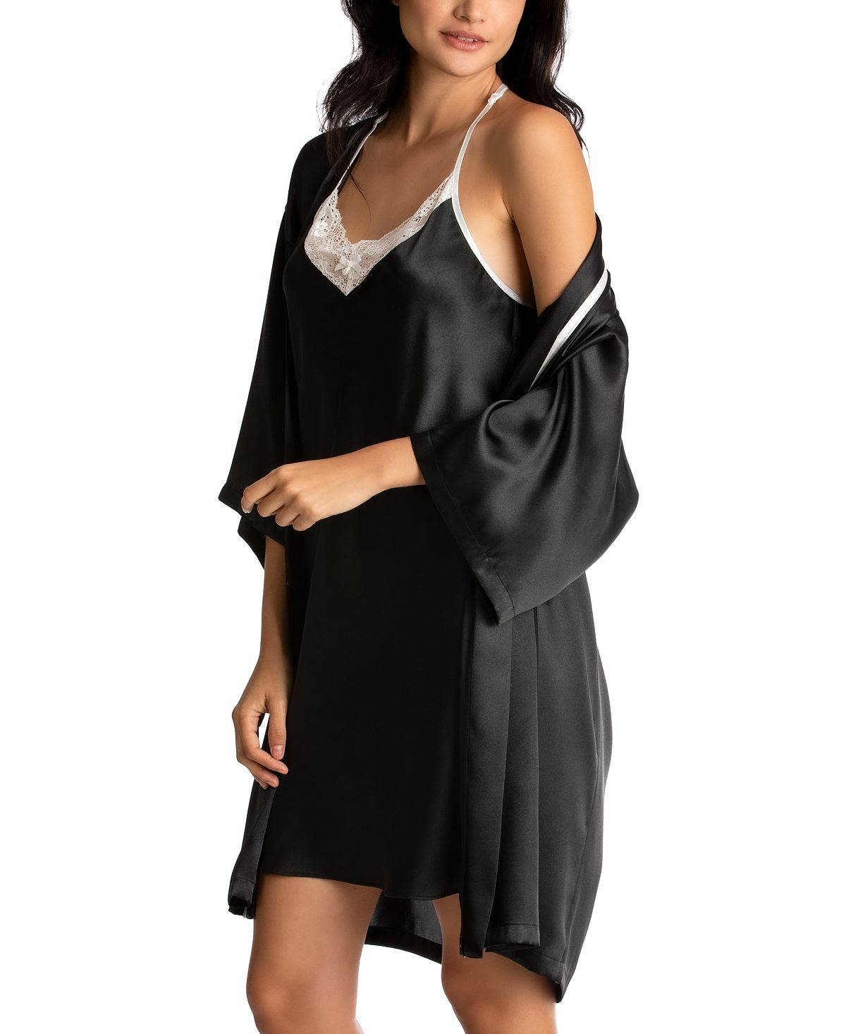 Свадебный халат с атласным запахом 'mrs', комплект ночной рубашки с сорочкой Linea Donatella, мульти цена и фото