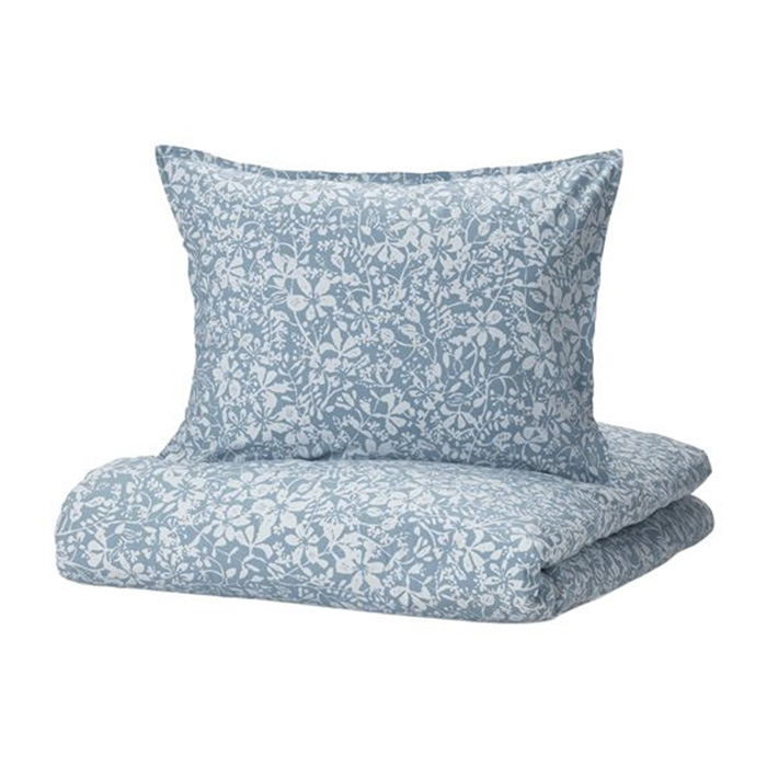 комплект постельного белья ikea nattslanda разноцветный Комплект постельного белья Ikea Sommarsloja, синий