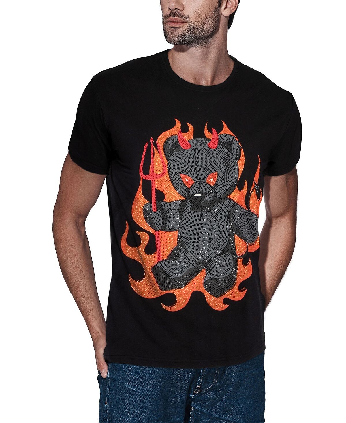 

Мужская футболка со стразами devil bear X-Ray, черный