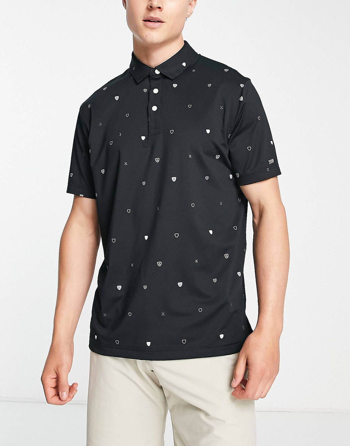 

Черная футболка-поло с мелким принтом Nike Golf Player Dri-FIT