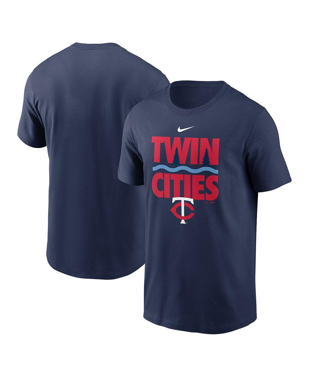 Мужская темно-синяя футболка minnesota twins twin cities local team Nike, синий