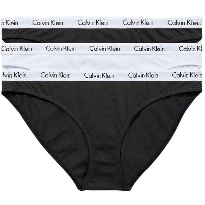 

Комплект трусов Calvin Klein Carousel Logo Cotton, 3 предмета, черный/белый