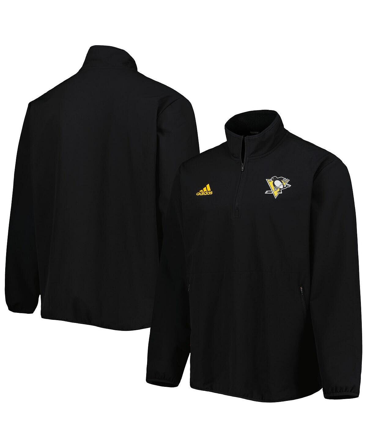 

Мужская черная куртка pittsburgh penguins с молнией на четверть cold.rdy adidas, черный