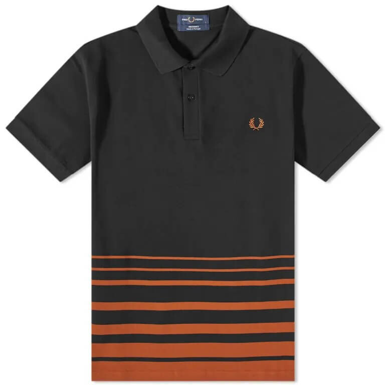 

Поло с полосками Fred Perry Engineered, черный