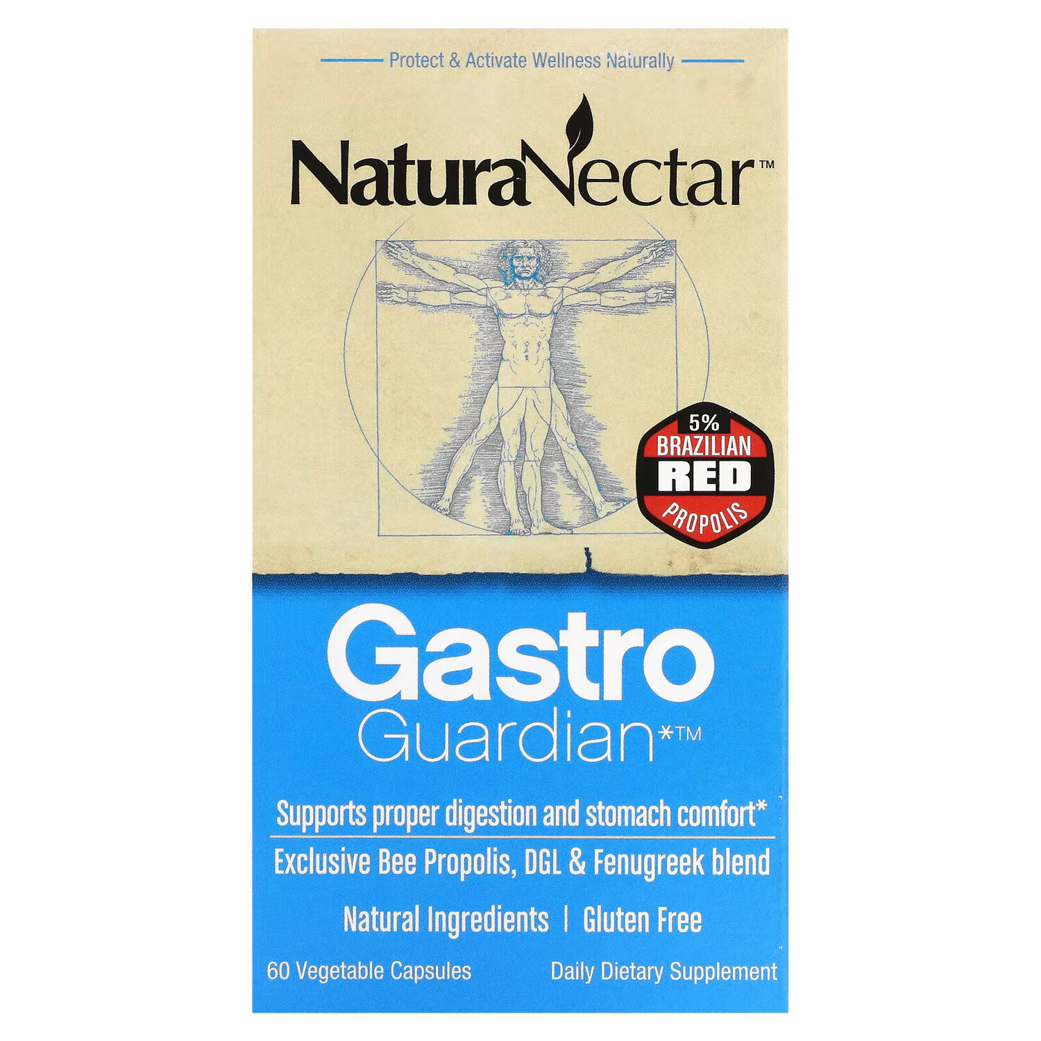 

NaturaNectar, Gastro Guardian, 60 вегетарианских капсул