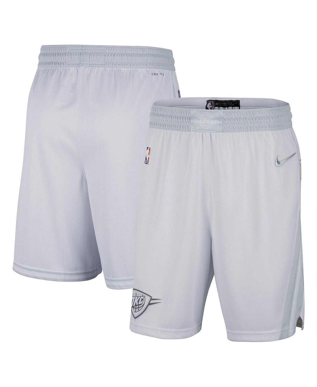 

Мужские белые, серые шорты oklahoma city thunder 2021/22 city edition swingman Nike, мульти