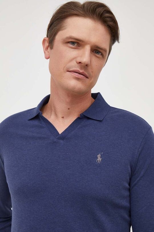 

Хлопковый топ с длинными рукавами Polo Ralph Lauren, темно-синий