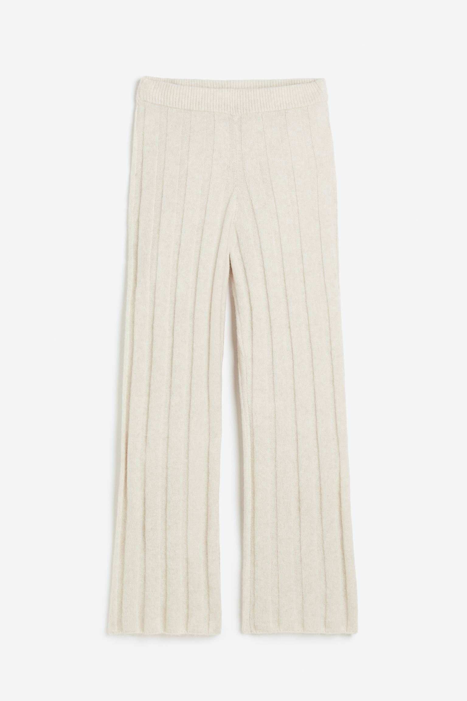 Брюки H&M Ribbed Knit, светло-бежевый прямые брюки из смесовой шерсти строгого кроя karen millen бежевый