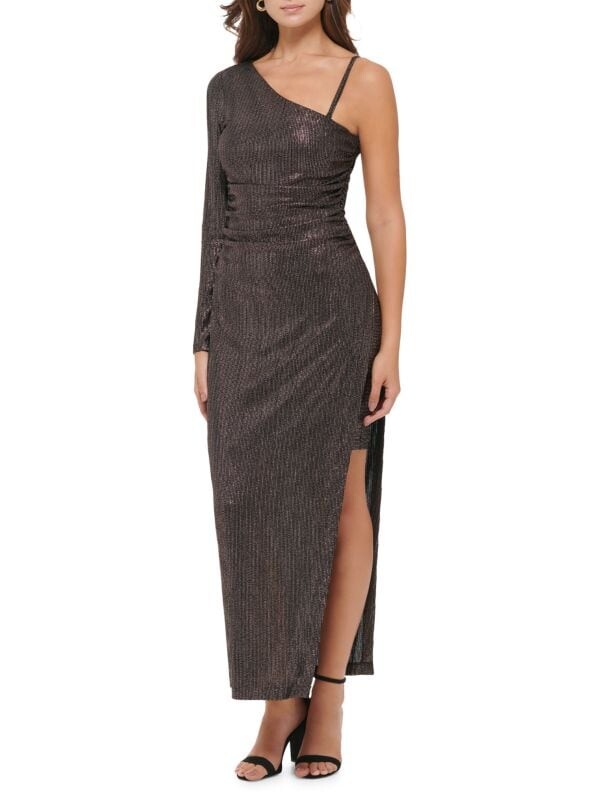 

Платье Облегающее Трикотажное на Одно Плечо Guess из фольги, bronze