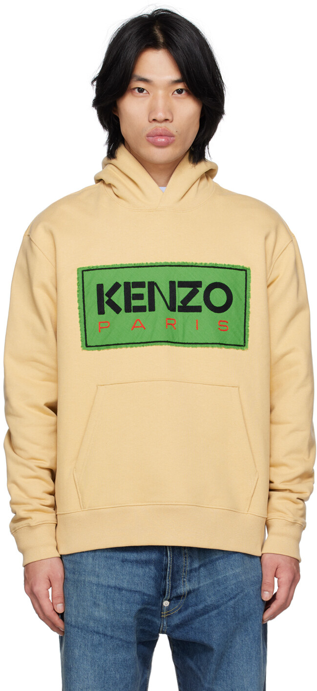 

Бежевый худи с вышивкой Kenzo Paris