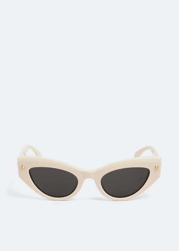 Солнечные очки ALEXANDER MCQUEEN Cat-eye sunglasses, белый солнцезащитные очки adidas кошачий глаз оправа пластик с защитой от уф для женщин белый