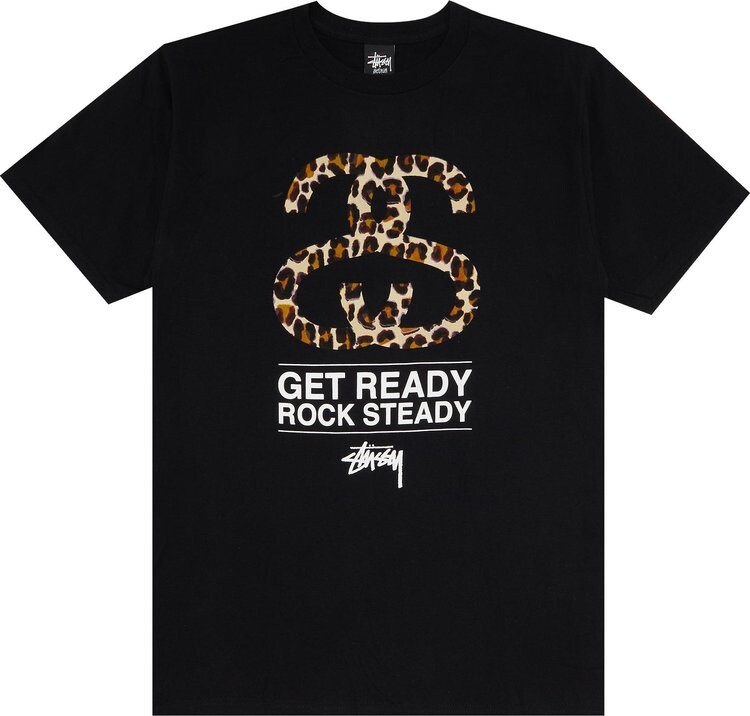 Футболка Stussy SS Leopard Tee 'Black', черный