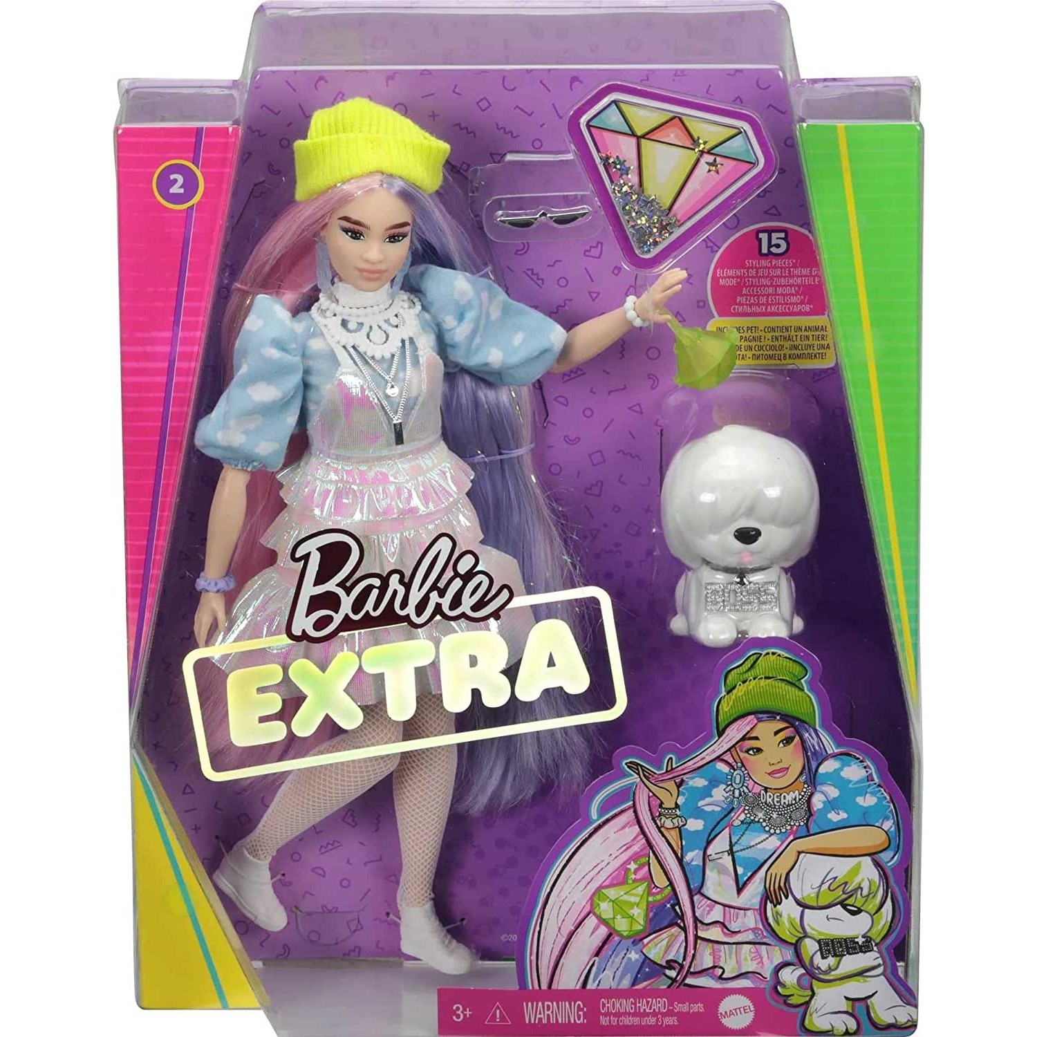 цена Кукла Barbie Extra Colorful Sheets GVR05