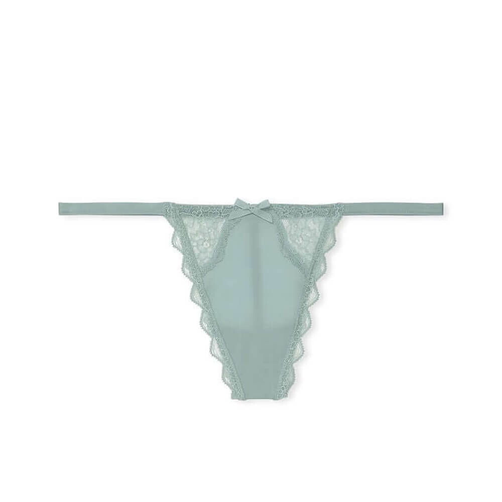 

Стринги Victoria`s Secret Mesh and Lace, пыльный зелёно-голубой