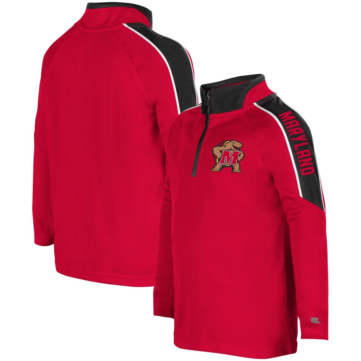 

Ветровка с молнией на четверть для малышей Colosseum Red Maryland Terrapins, куртка на молнии Colosseum
