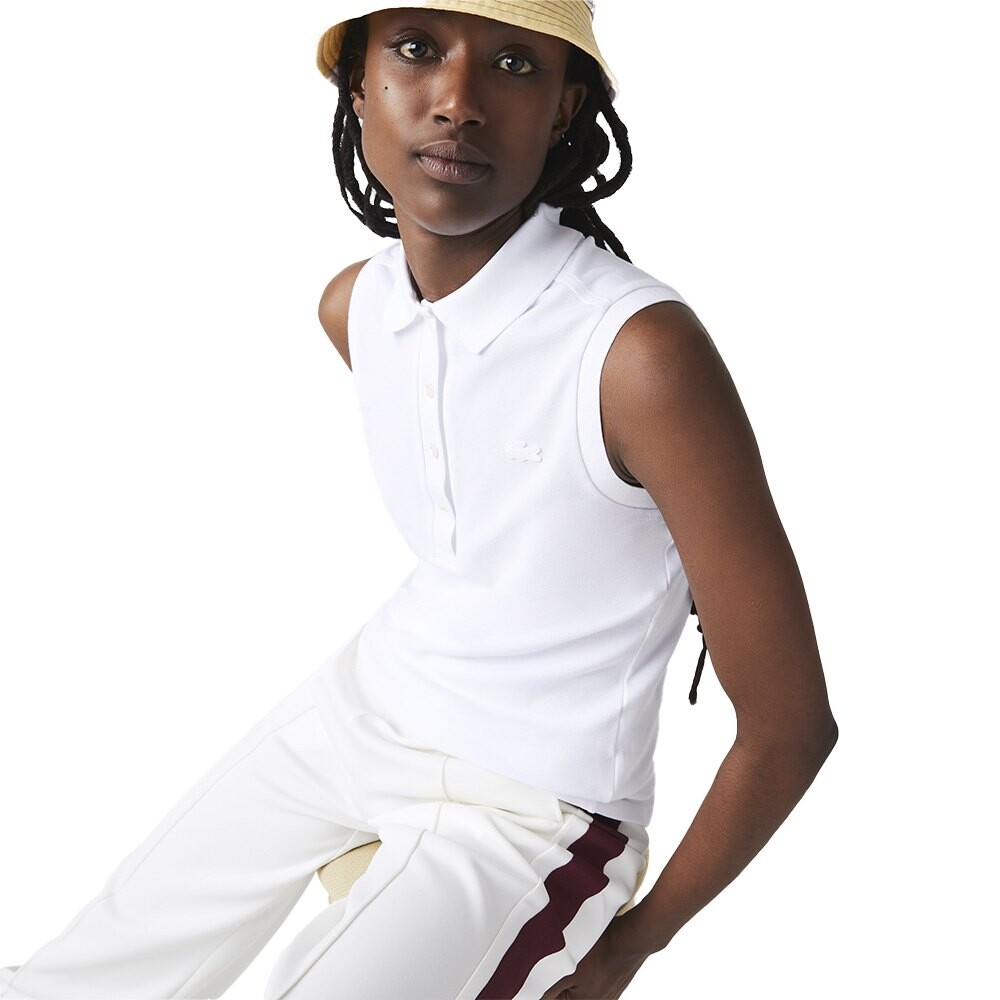 

Рубашка поло Lacoste Cotton Piqué Sleeveless, белый
