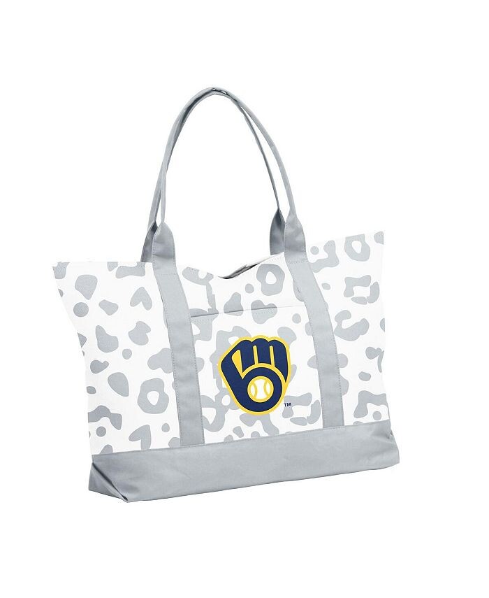 

Женская сумка-тоут с леопардовым узором Milwaukee Brewers Logo Brands, белый