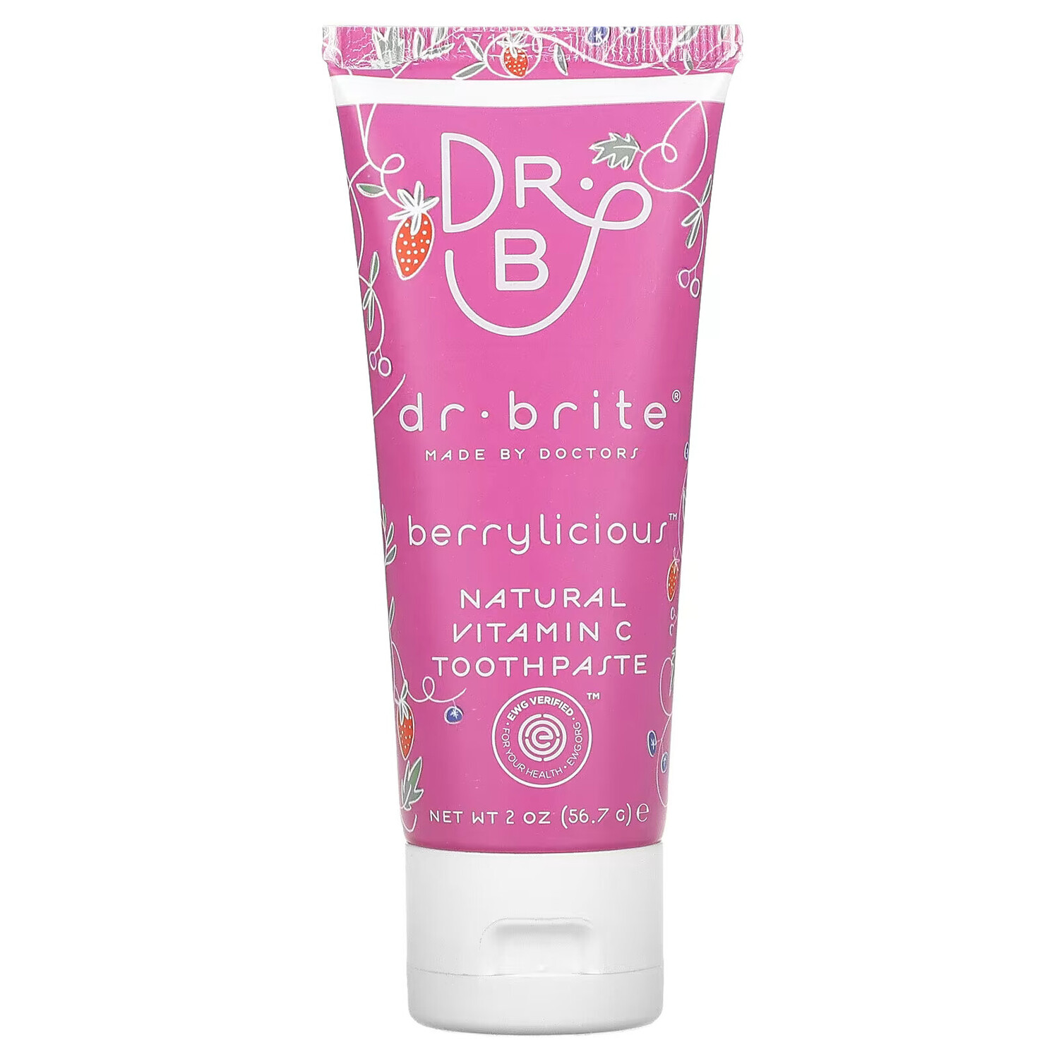 

Dr. Brite, Натуральная зубная паста с витамином C, ягодная, 56,7 г (2 унции)