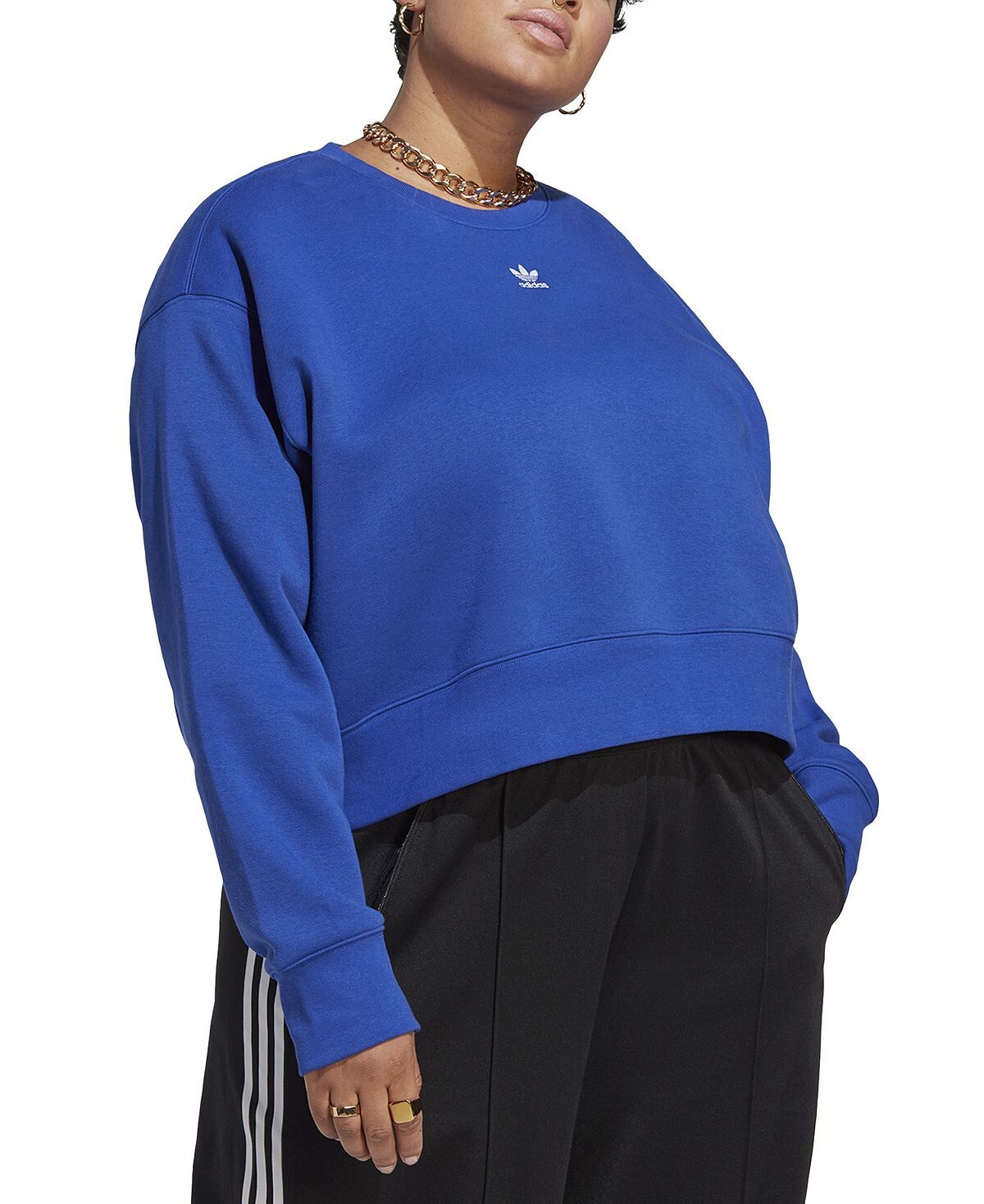 

Толстовка с круглым вырезом adicolor essentials больших размеров adidas, мульти, Синий