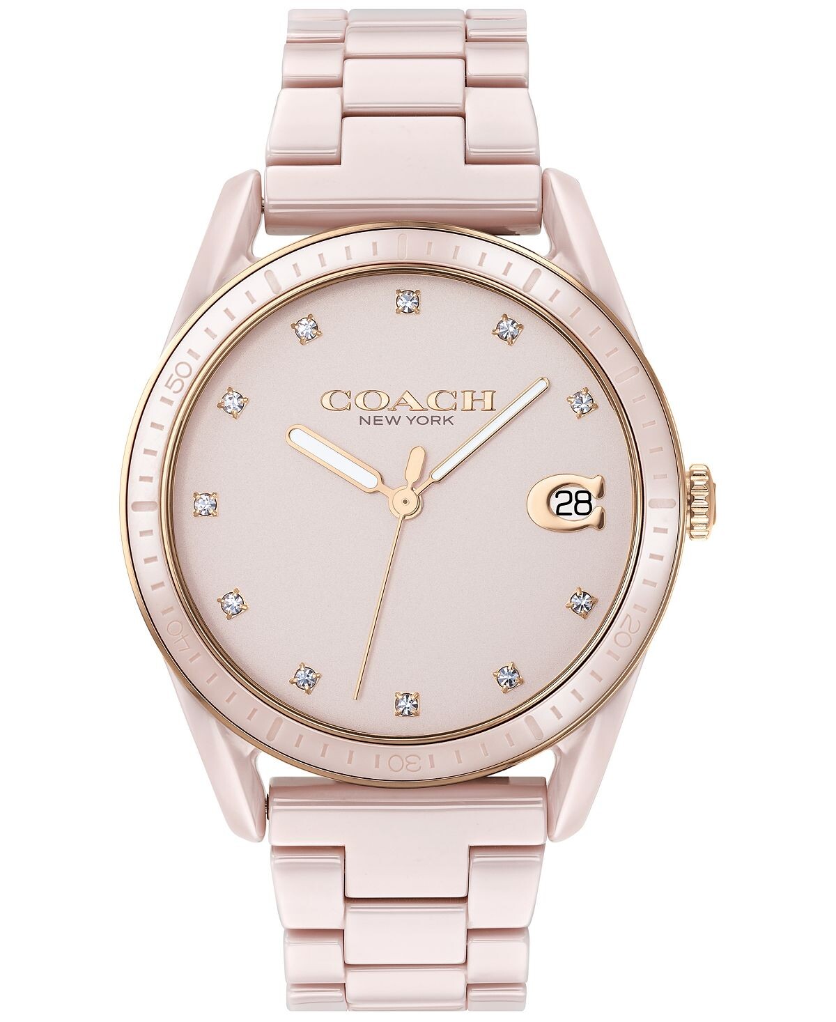 

Женские часы preston blush с керамическим браслетом 36 мм COACH