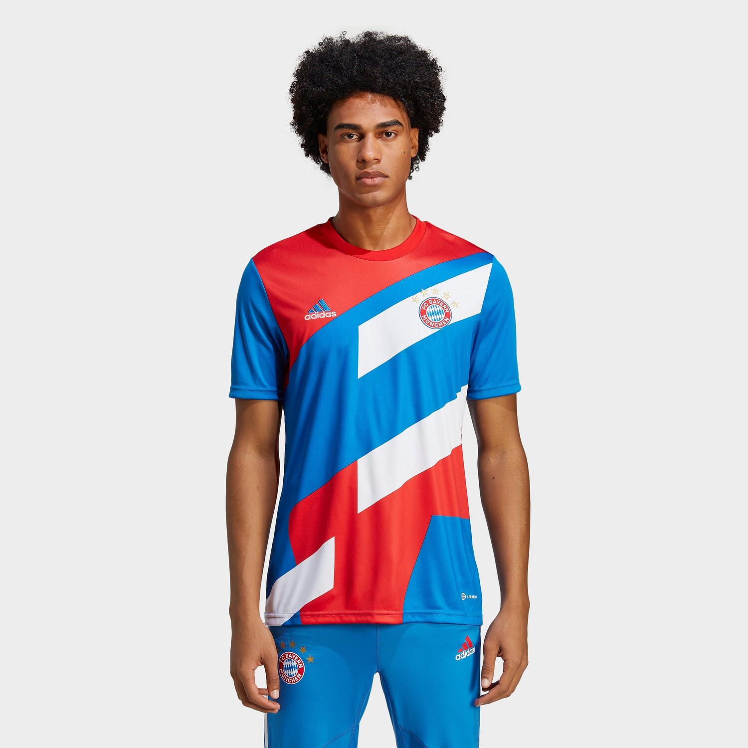 

Мужская предматчевая футбольная майка Adidas FC Bayern, синий