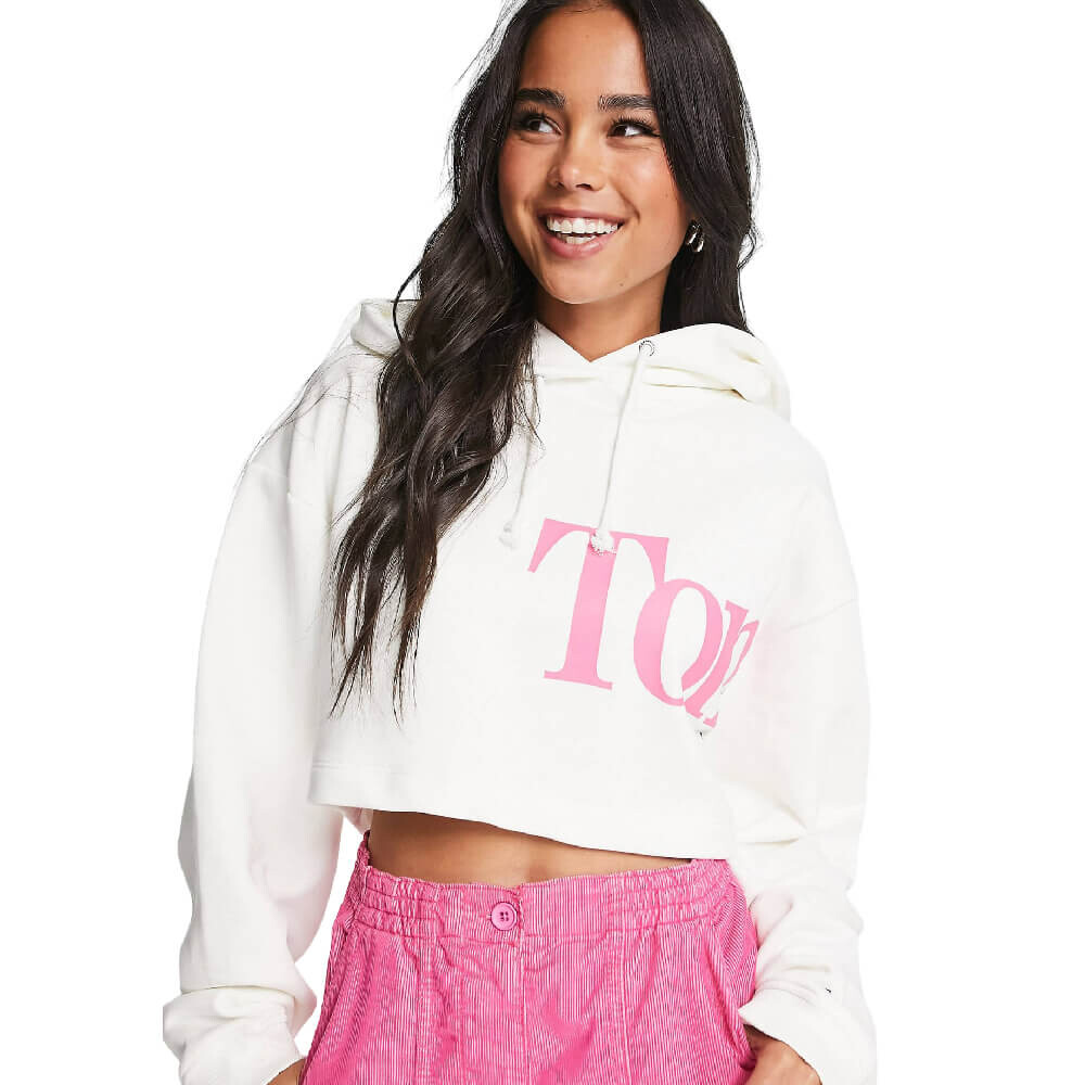 

Свитшот Tommy Jeans Crop Logo, светло-бежевый