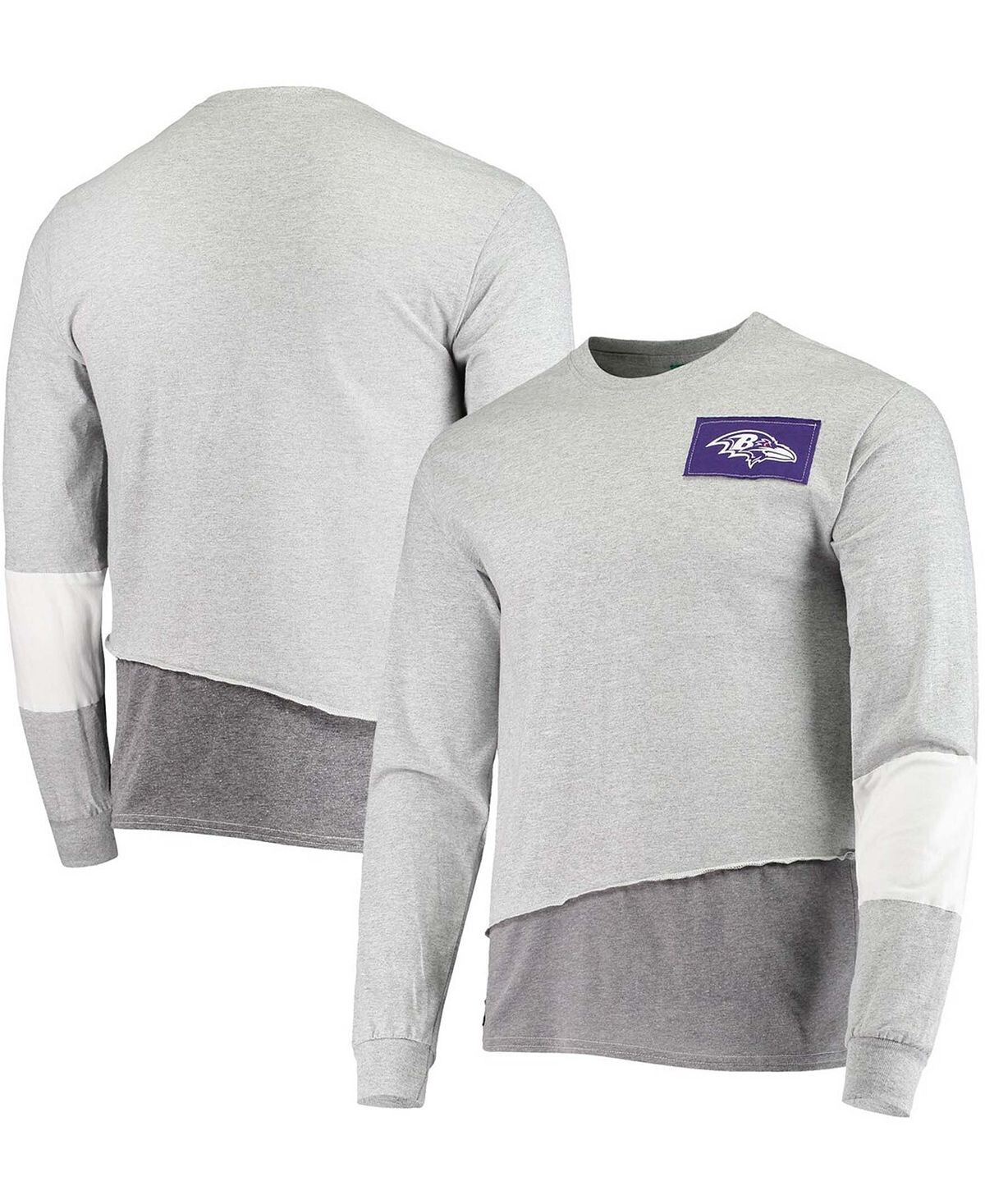 

Мужская серая футболка с длинным рукавом baltimore ravens angle Refried Apparel, серый