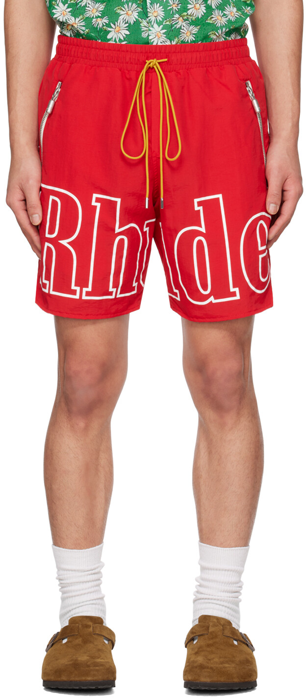 

Красные шорты с принтом Rhude