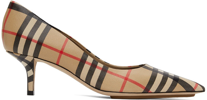 

Бежевые туфли на каблуке Aubri в винтажную клетку Burberry