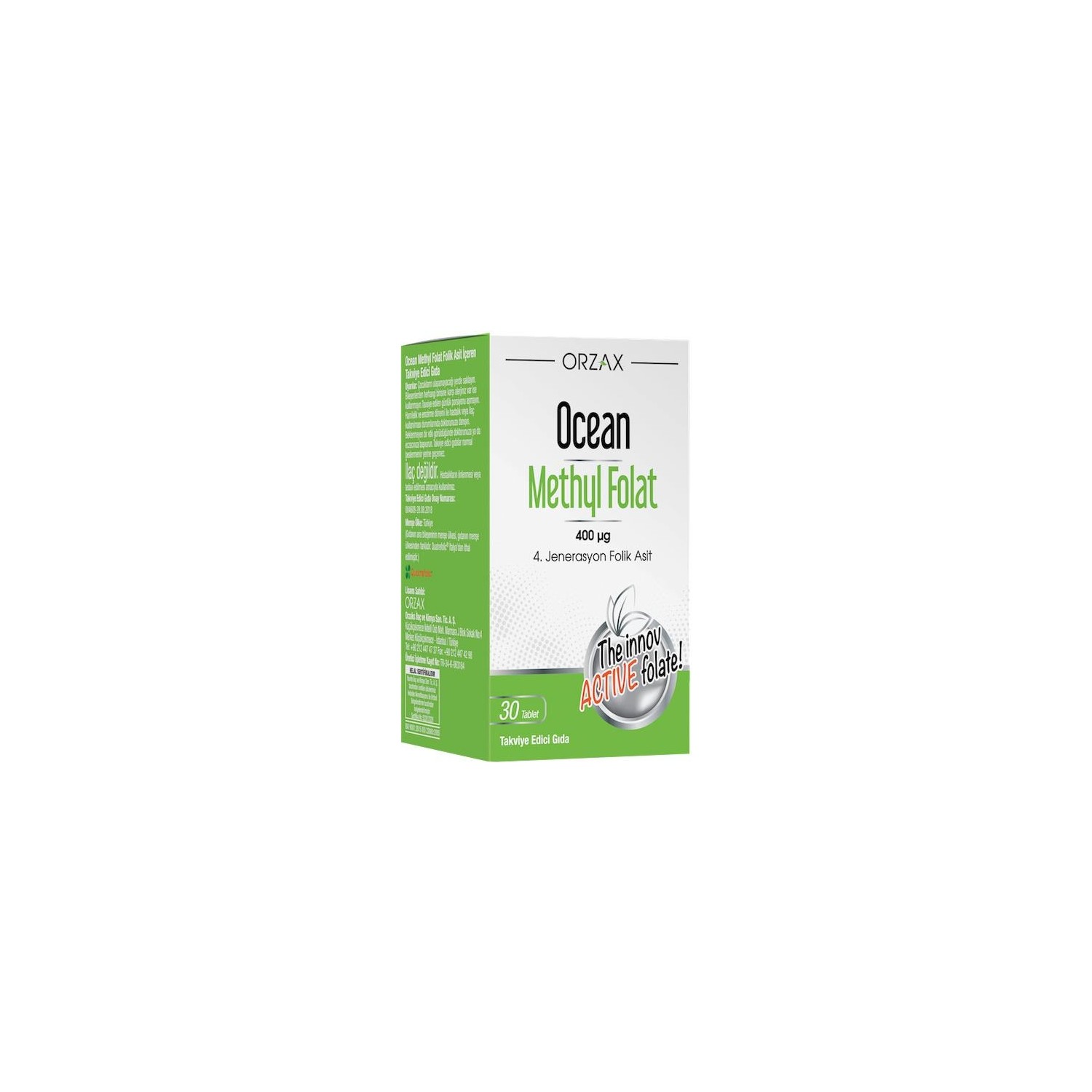 Пищевая добавка Ocean Methyl Folate Folic Acid, 30 таблеток