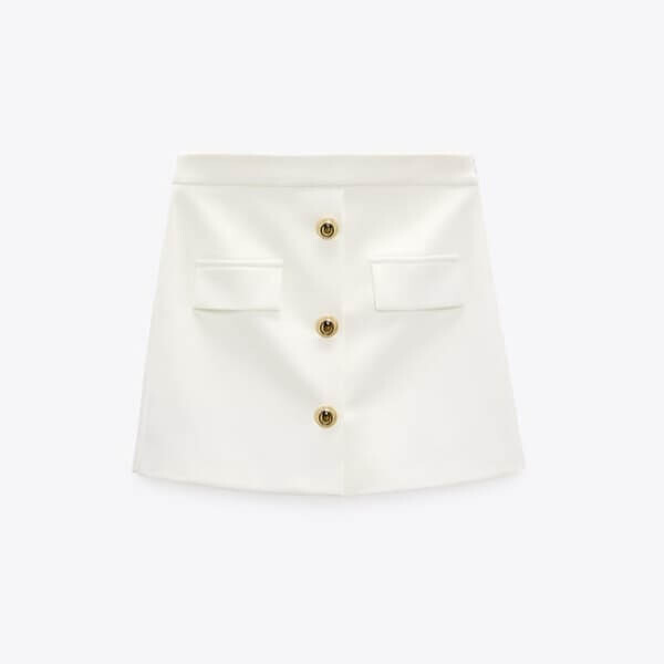 

Юбка-шорты Zara Skort Golden Buttons, белый