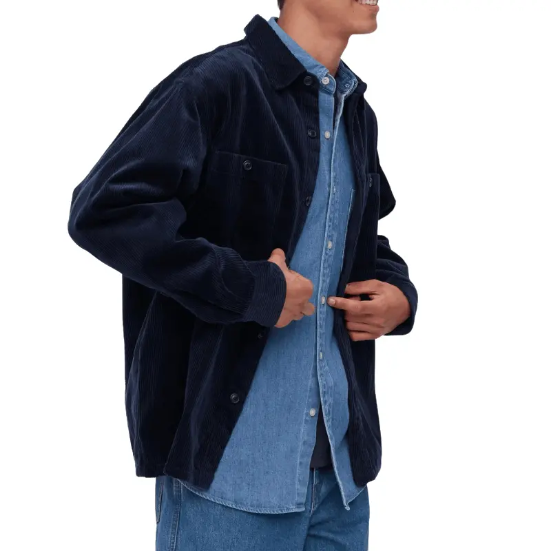 

Рубашка Uniqlo Corduroy Work, темно-синий