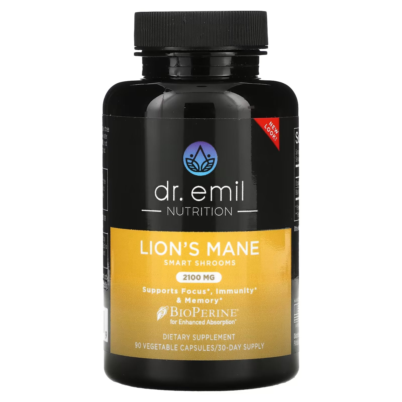 Dr Emil Nutrition Lion's Mane Smart Shrooms 2100 мг, 90 растительных капсул dr emil nutrition коллаген 90 капсул