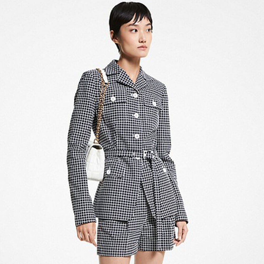 

Жакет в клетку Michael Michael Kors Cotton Blend, темно-синий/белый