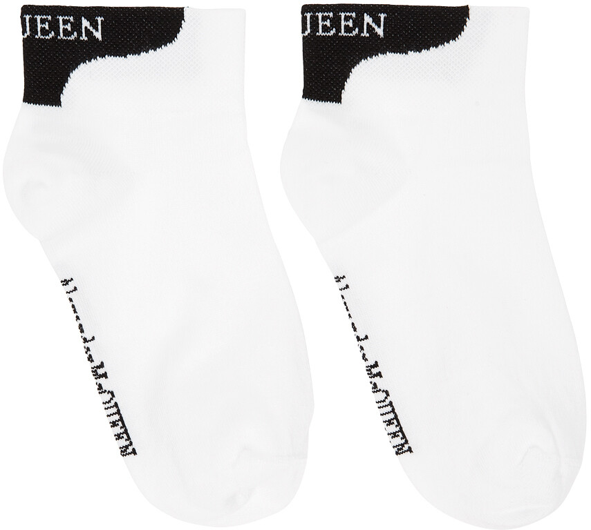 

Бело-черные носки с логотипом Alexander McQueen