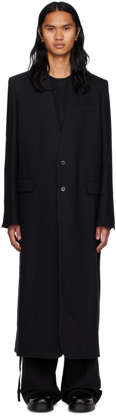 

Черное пальто Франсуа Ann Demeulemeester, Черный