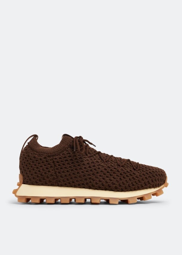 

Кроссовки TOD'S 1T knit sneakers, коричневый