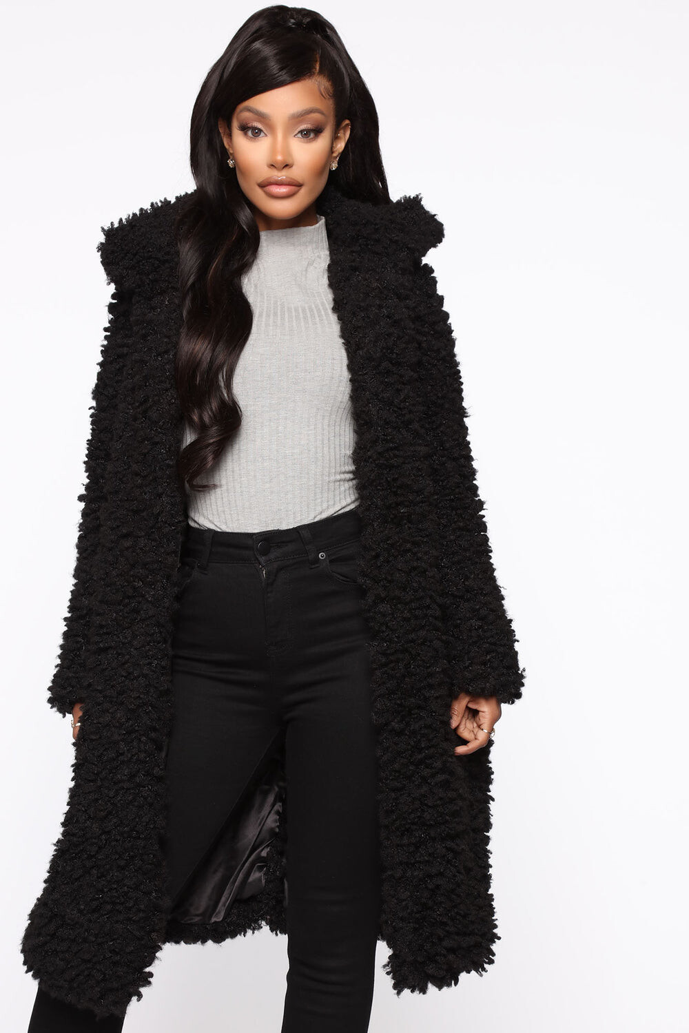 

Пальто Fashion Nova 77507L, черный